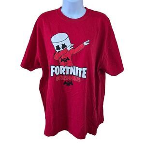 Fortnite Marshmello Dab Red Men’s T-Shirt New York XL Cotton